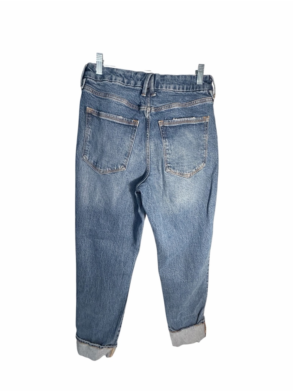 Good American Weekender Cuffed Med Wash Relaxed Jeans Sz 2/26 - Picture 4 of 13